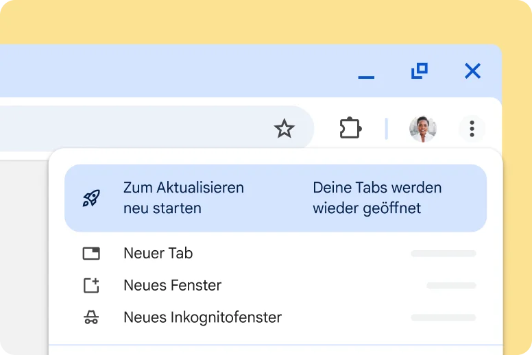 Benachrichtigung in Chrome über verfügbare Updates